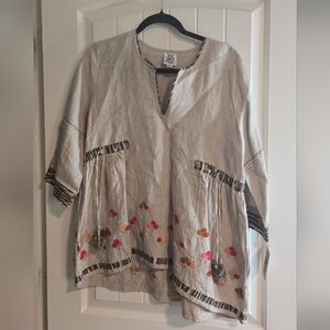 Ivy Jane Linen Embroidered Blouse